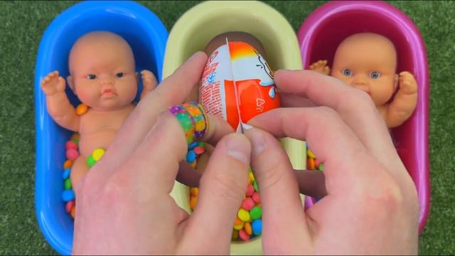 4 Minutes Satisfying Video _ Mixing Funny Candy ASMR _ Make Up In 3 Bathtubs With Magic M_M_s Slime(