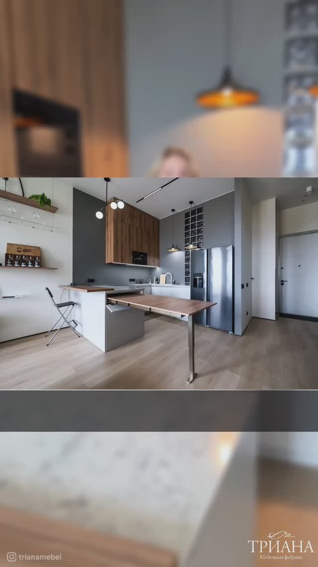 Кухня, гостиная, спальня, гардеробная, санузел, прихожая. Полный обзор на мебель в квартиру.