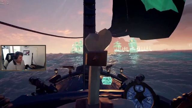 Sea of Thieves: The Burning Blade Ghost Ship World Event SOLO - Stream Highlights #1 смотреть онлайн