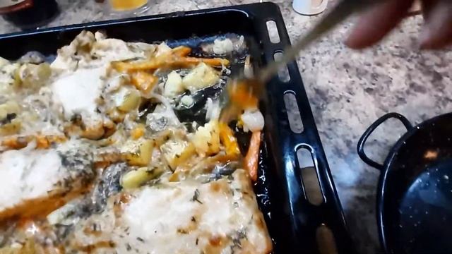 Печеная рыба с овощами - отвал башки