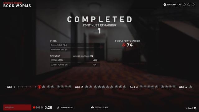 [PS5] Back 4 Blood - NIGHTMARE - Act 1: 2-2 Book Worms, 2-3 Bar Room Blitz смотреть онлайн