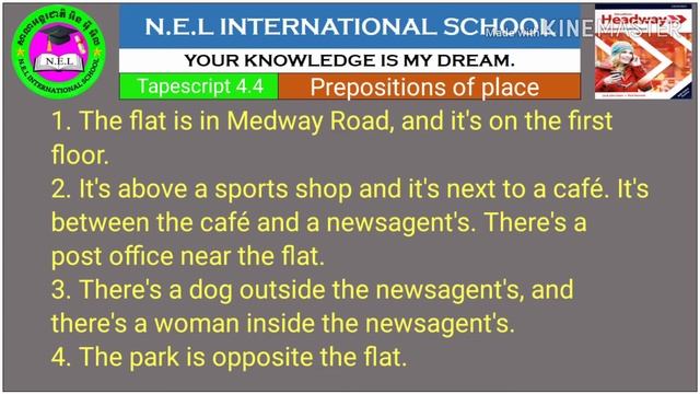 New Headway Elementary Fifth Edition Tapescript 4.4