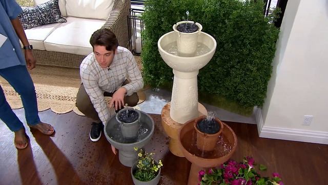Bernini "The Lecce" 27" Cordless Modular Fountain on QVC смотреть онлайн