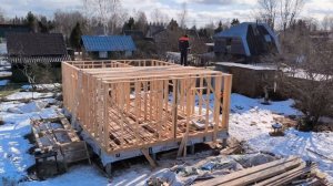 Строительство одноэтажного каркасного дома 6х8 часть 2