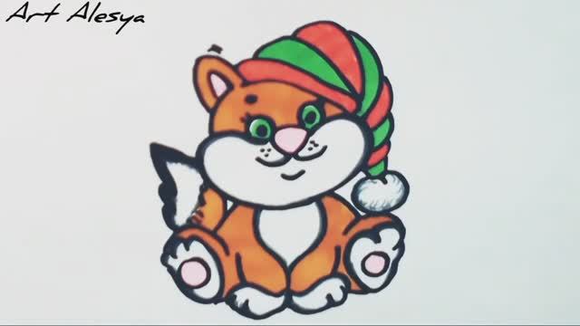 Как нарисовать милого котика! смотреть онлайн