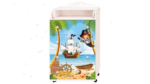 Комод Ульяна1 серии Пираты, белый, 60х45х106см (Антел) обзор П/К/У1/Бел производитель Антел (Россия смотреть онлайн