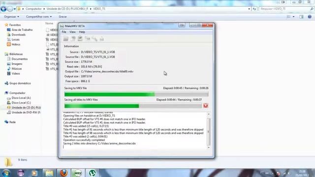 Convertendo em VOB para MKV смотреть онлайн