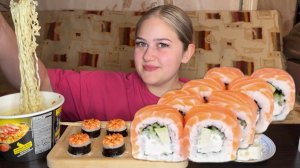 МУКБАНГ/РОЛЛЫ/РУЛЕТ/ЛАПША/МОЕ ПОХУДЕНИЕ