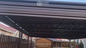 Навес из профлиста с зашивкой торцов и водосточкой