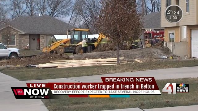 Man trapped in collapsed trench in Belton смотреть онлайн