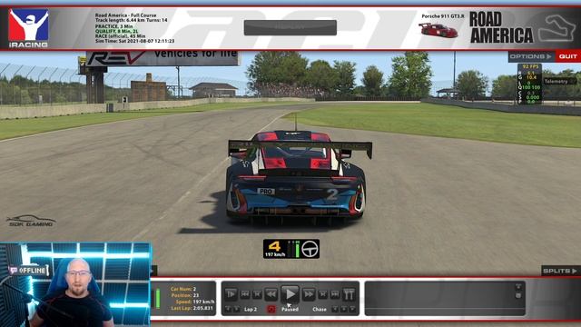 iRacing (Season 3 2021) - Strecken-Tutorial - Road America im Porsche 911 GT3 R смотреть онлайн