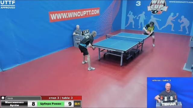 Максименко Артём 3-2 Цубера Роман Турнир Восток 5 WIN CUP 22.06.21 ПрямаяТрансляция Зал3 смотреть онлайн