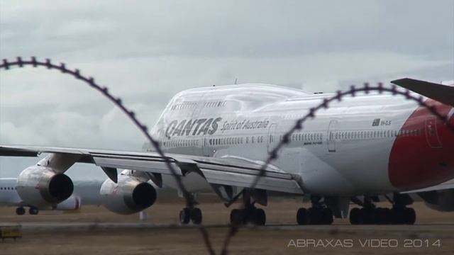 Qantas 747-438 [VH-OJS] - Departure from Brisbane - 21 July 2014 смотреть онлайн
