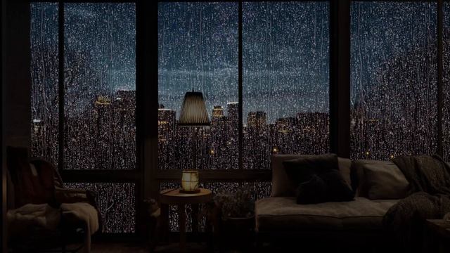 Полночь, приятный дождь для сна | Дождь прогоняет тревогу, комфортно всю ночь смотреть онлайн