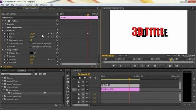 adobe premiere pro : make 3D text смотреть онлайн