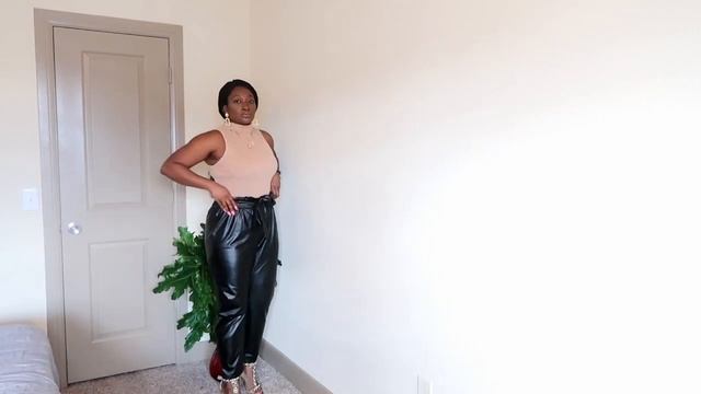HOW TO STYLE FAUX LEATHER PANTS|LEATHER PANTS STYLING|HOW TO STYLE FAUX LEATHER PAPERBAG WAIST PANT смотреть онлайн