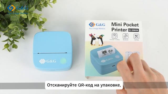 Распаковка и установка мини принтера этикеток GG-SD001BL