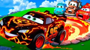 ЛАВОВЫЕ И РАДУЖНЫЕ ЯМЫ | Большие и маленькие: Лава Маккуин и Ледяной Маккуин против Pixar Cars