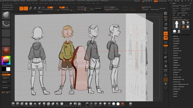 Setting Up Reference Planes In Zbrush смотреть онлайн