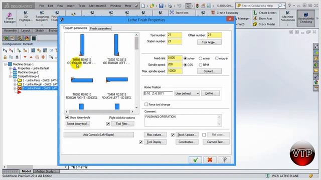 MASTERCAM X8-X9 FOR SOLIDWORKS - LATHE 1.9 - FINISH OPERATION - vtpros.net смотреть онлайн