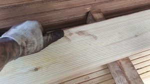 Пропитка досок лиственница  BIOHEL  DECKING OIL , как делаю я .