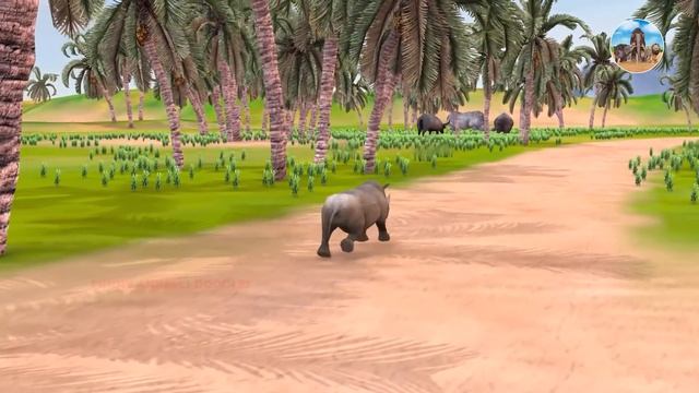 Woolly Rhinoceros vs Giant Lions Animal Fight | White Rhino Rescue Baby Rhino From Lion, Crocodile смотреть онлайн
