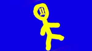 Жёлтый человек бежит футаж