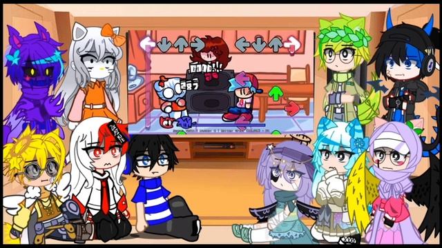 Characters react ot Friday night vs hello Kitty смотреть онлайн