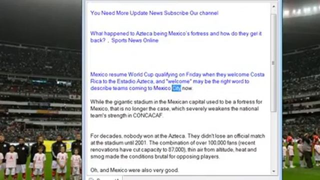 What happened to Azteca being Mexico’s fortress and how do they get it back , Sports News Online смотреть онлайн