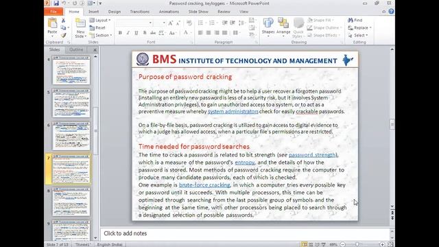 Password cracking lecture 15- Dr.Arun kumar B R, BMSITM смотреть онлайн