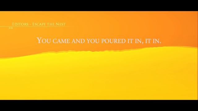 Editors - Escape The Nest [HQ] [Lyric]