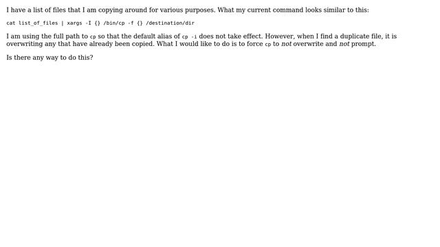 Make `cp` choose no when prompted to overwrite (2 Solutions!!) смотреть онлайн