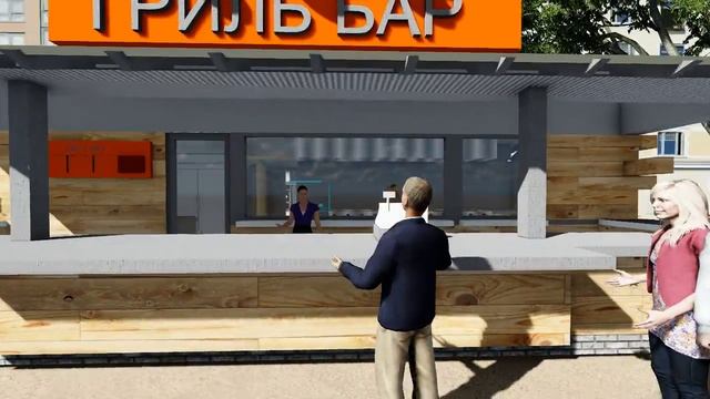 Гриль Бар из клееного бруса UWB смотреть онлайн