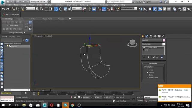 3DSmax Leaning || Spline, Cross,Shell,Extrude, sweep, surface смотреть онлайн