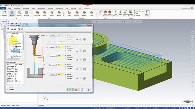 MASTERCAM 2019 - 2D For beginners : Tutorial Pocket 2D смотреть онлайн