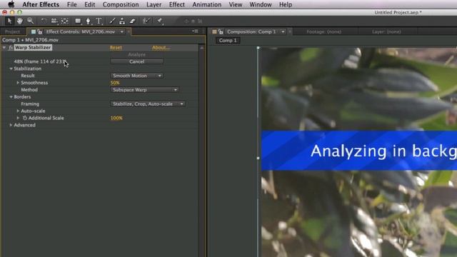 After Effects CS6 Warp Stabilizer (Basic) Tutorial