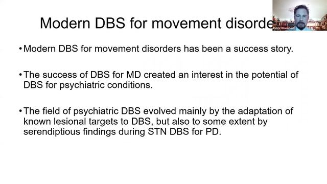 THE EANS WEBINAR: NEUROSURGERY FOR PSYCHIATRIC DISORDERS: LOOKING BACK TO MOVE FORWARD смотреть онлайн