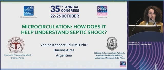 Microcirculation  in septic shock Vanina Edul 2022