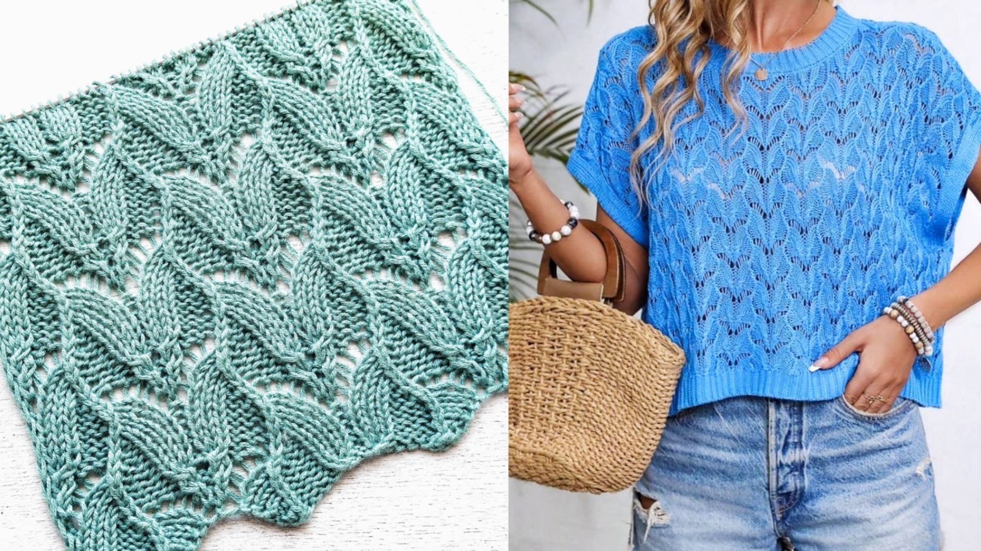 Шикарнейший ажурный узор Тюльпаны 💥 Для вязания джемпера, топа, палантина смотреть онлайн