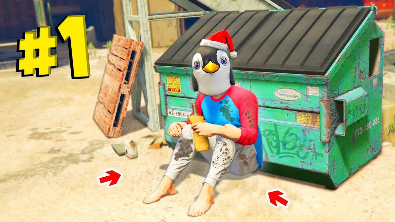 Я стал бомжом в гта 5 ! заработал первые деньги ! gta 5 online смотреть онлайн