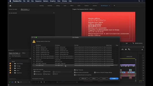 How to Fix and Avoid the Media Offline Warning in Premiere Pro смотреть онлайн