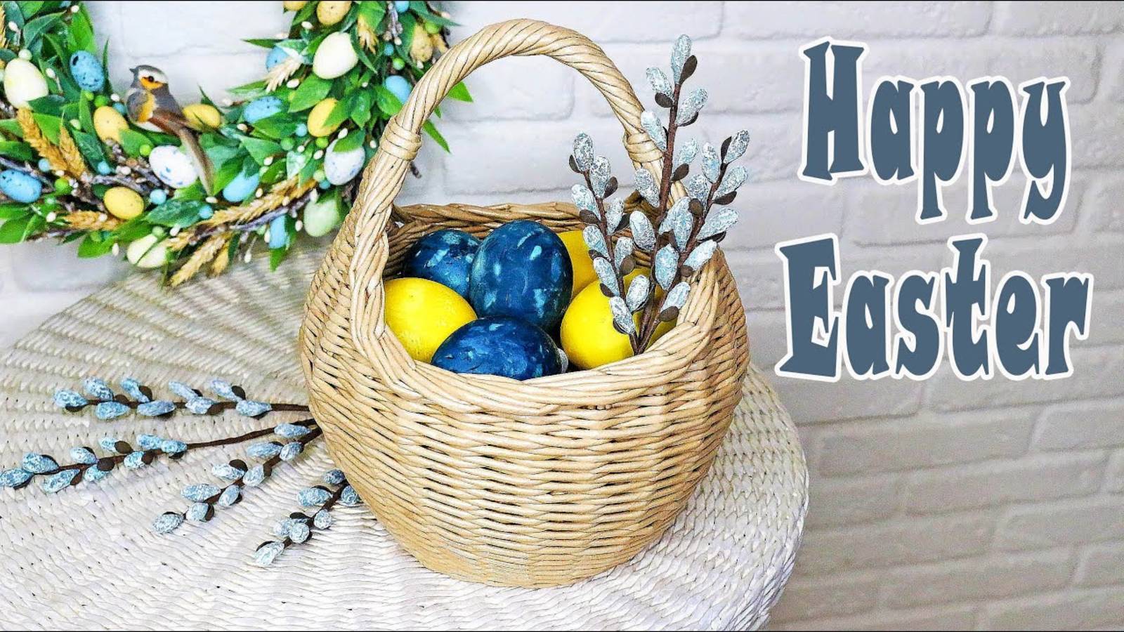 Пасхальная корзинка в форме ЯЙЦА своими руками / Плетение из бумажных трубочек смотреть онлайн