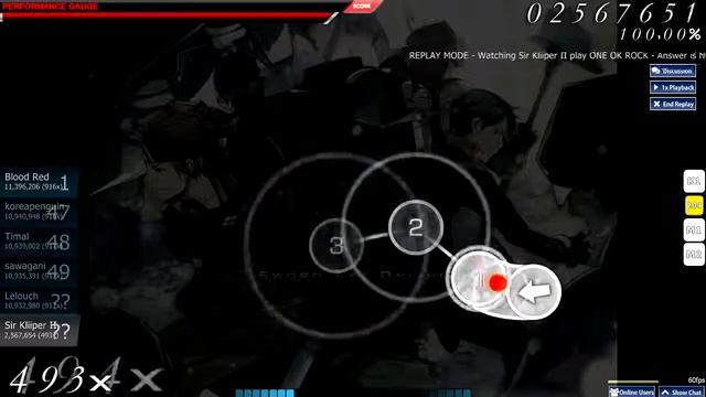Sir Kliiper II plays Osu! #21 ONE OK ROCK - Answer is Near[Hard] смотреть онлайн