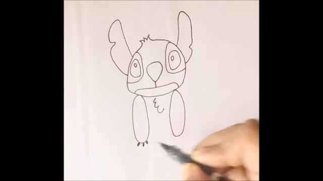 How to draw Stitch from Lilo & Stitch step by step - Beginner's Tutorial смотреть онлайн