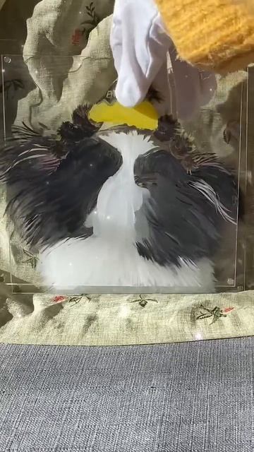 What should I do?🤔 #portrait #petlover #3dglasspainting #artist #gift #petpainting смотреть онлайн