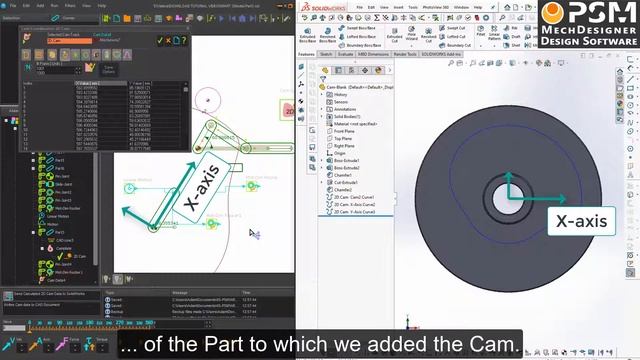MechDesigner 14 - Tutorials - Part 3 - Calculate Cam-Coordinates- send to to SOLIDWORKS смотреть онлайн