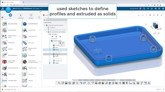 #1: 3DEXPERIENCE SOLIDWORKS Makers - First look - Simple Enclosure for Arduino Uno rev 3 смотреть онлайн