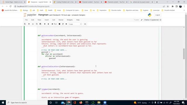 MIT 6.00.1x: Problem 3.2 Hangman смотреть онлайн