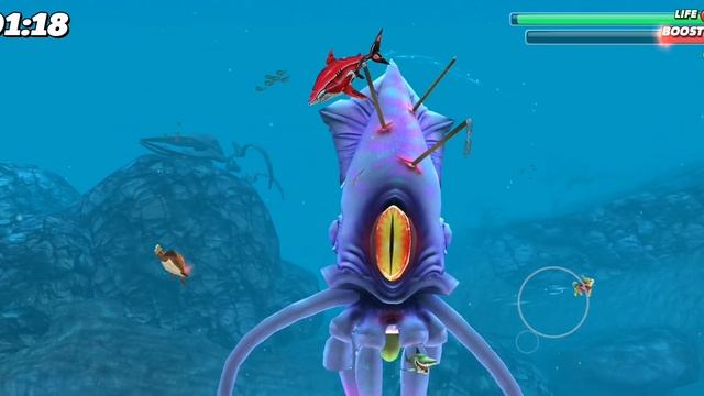 (NEW) ACE SHARK vs COLOSSAL SQUID BOSS BATTLE! - Hungry Shark World смотреть онлайн
