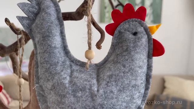 Набор пасхальных подвесок ФЕТРОВЫЕ ПЕТУШКИ, 15 см, 4 шт.   22-032-набор